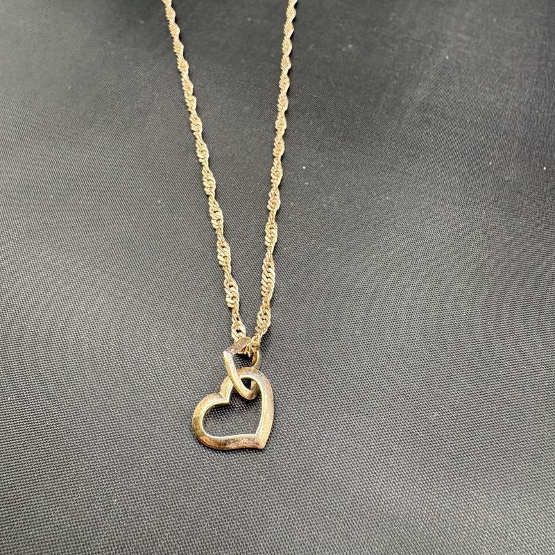 STERLING DOUBLE HEART PENDANT WITH A CHAIN 24"
