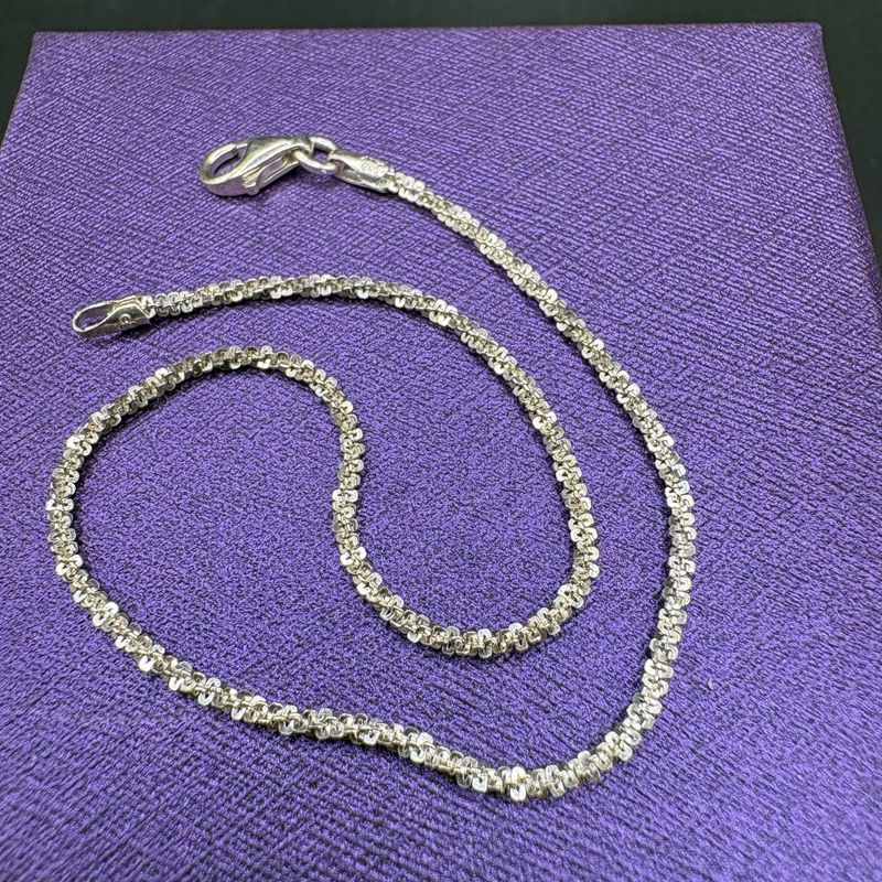 STERLING TWISTED DIAMOND CUT POPCORN BRACELET 8.5"