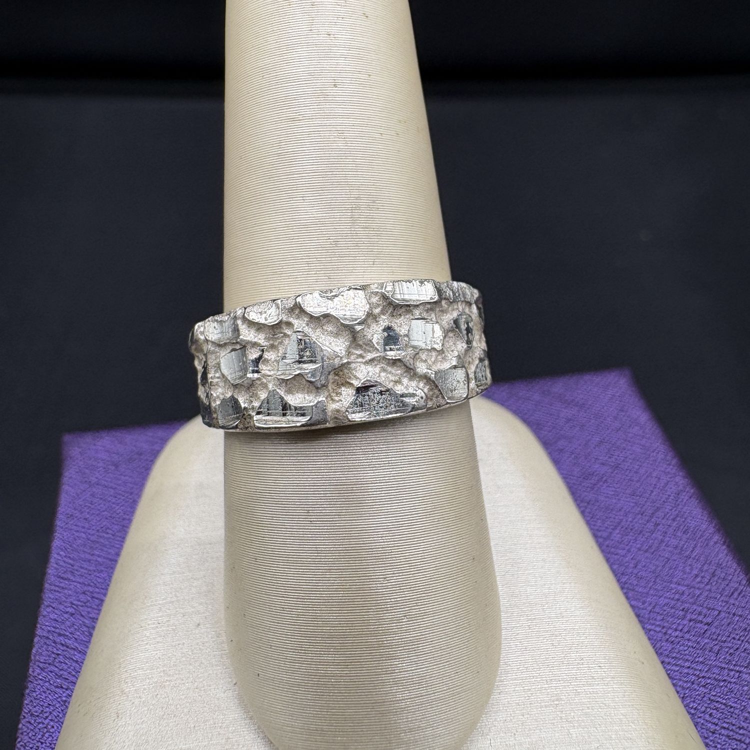 STERLING NUGGET RING SIZE 7.5