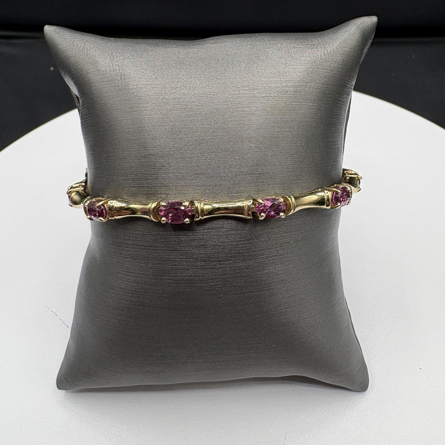 STERLING GOLD PLATED TOURMALINE BRACELET 7.75"