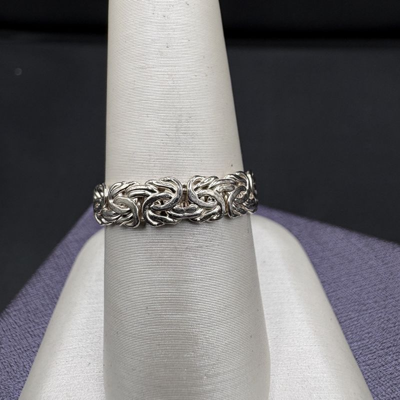 STERLING GOLD PLATED BYZANTINE RING SIZE 7