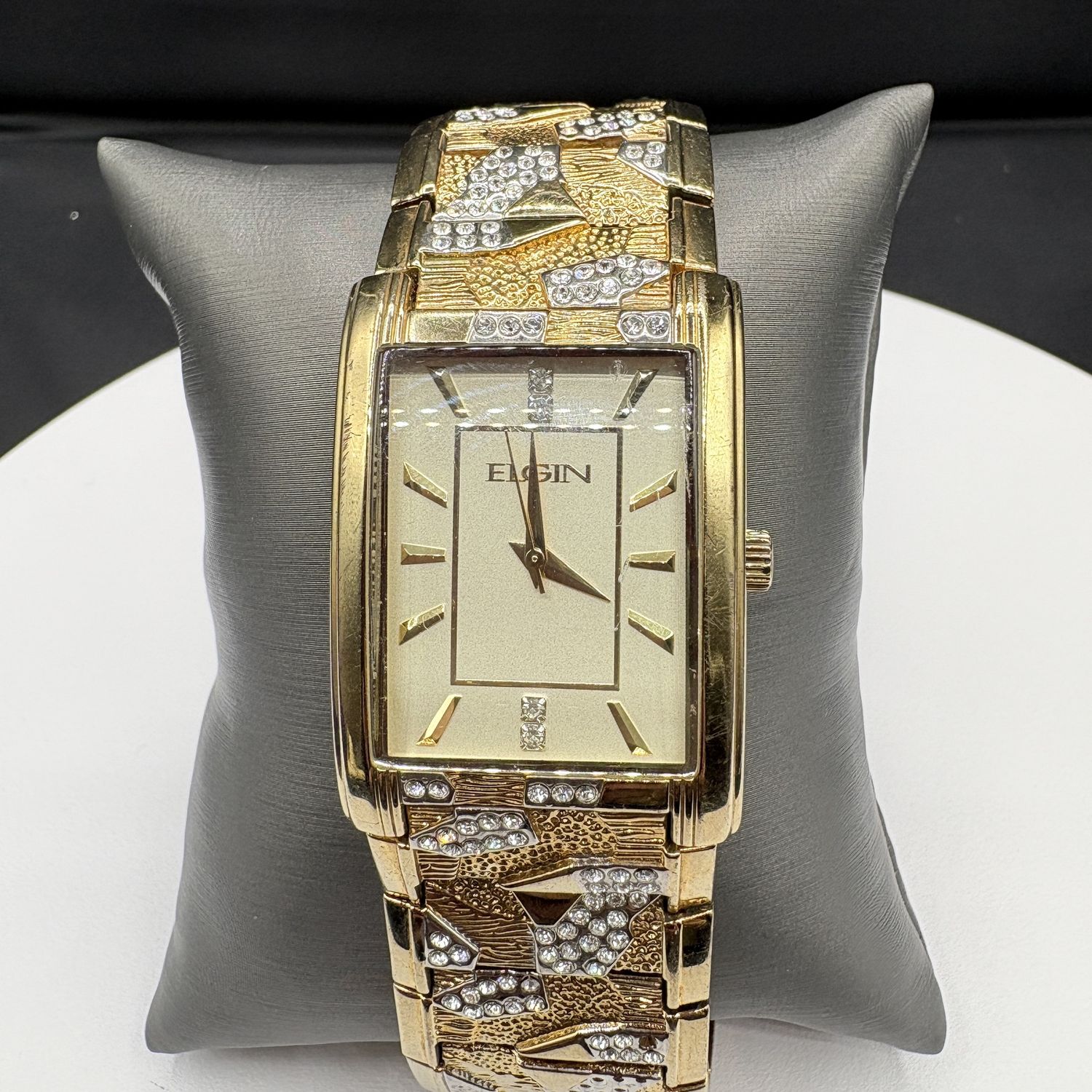 ELGIN LARGE FACE WITH CZ WATCH