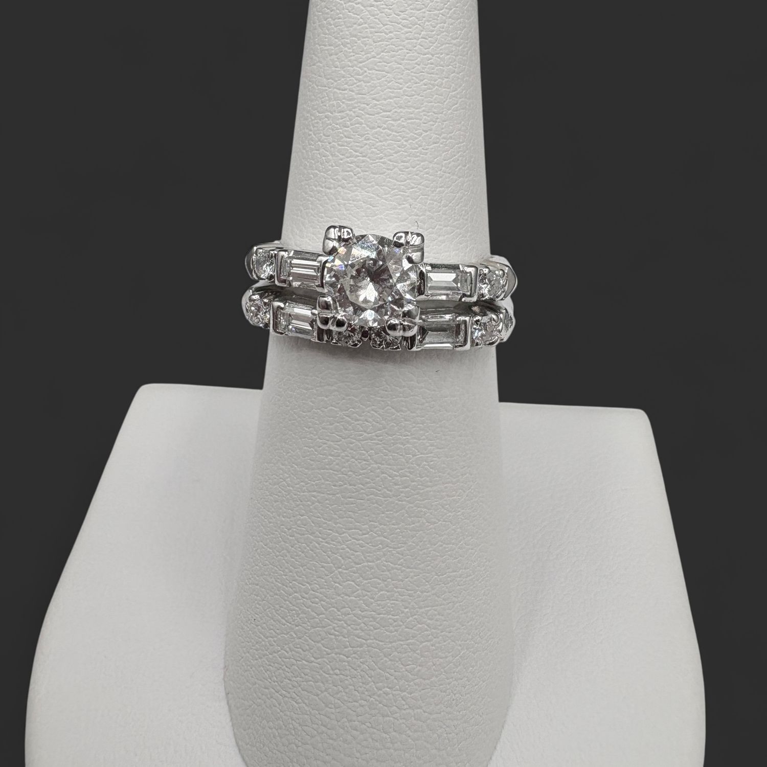 PLATINUM WEDDING RING SET SIZE 6.5