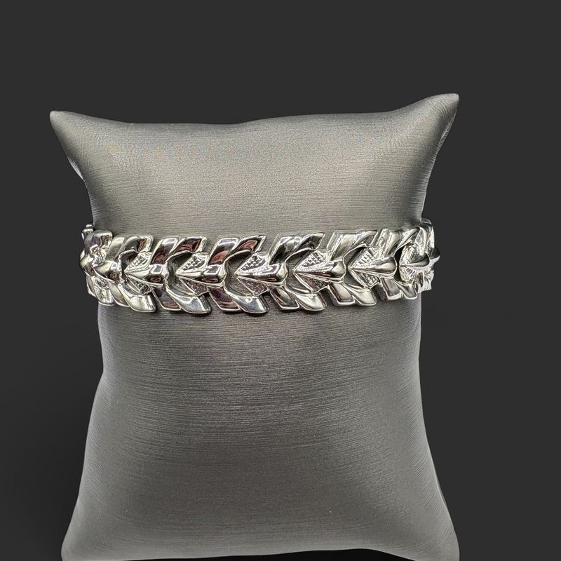 STERLING "V" LINK BRACELET 7.5"