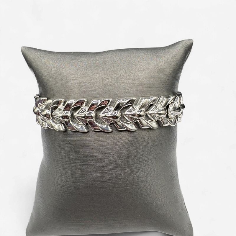 STERLING "V" LINK BRACELET 7.5"