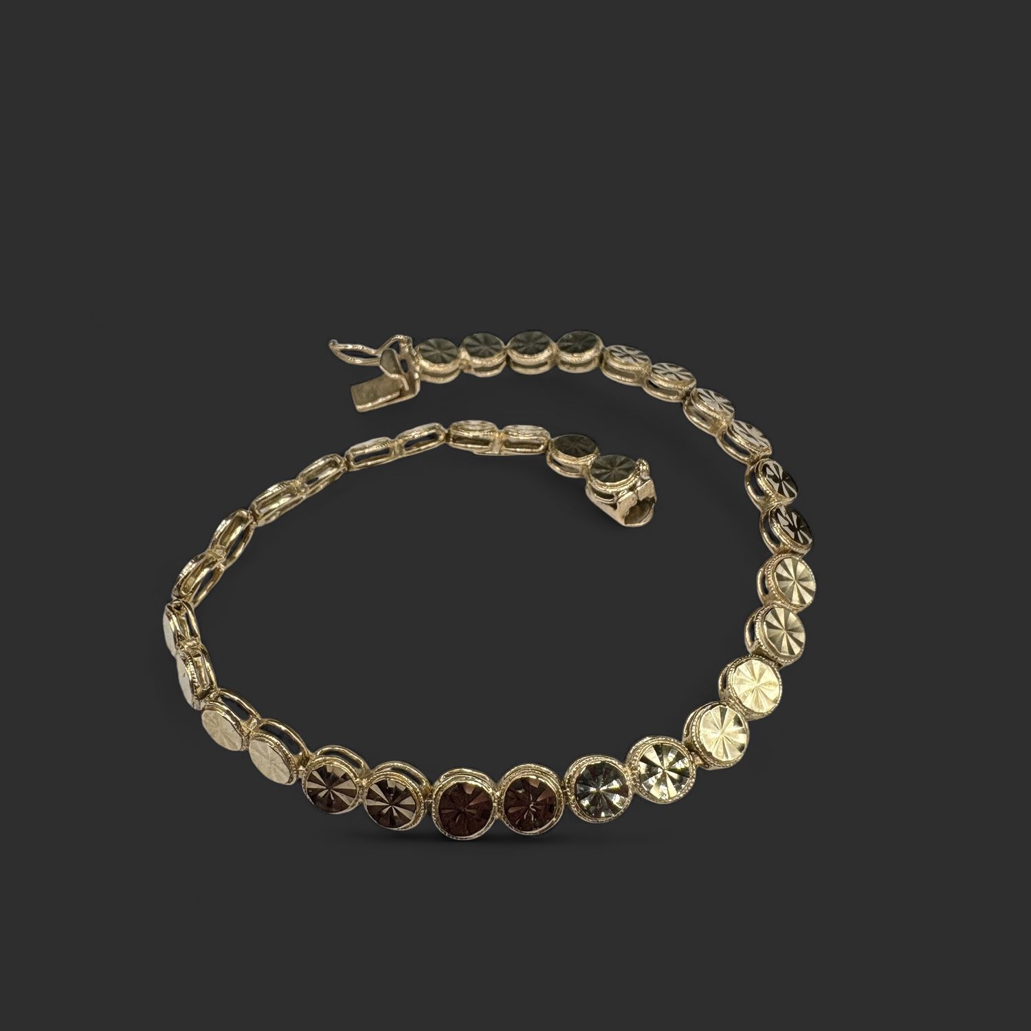 14K ROUND DIAMOND CUT BRACELET 7.25"