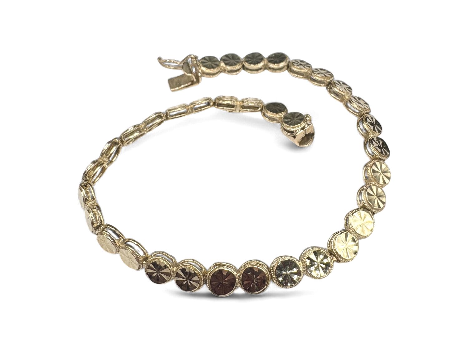14K ROUND DIAMOND CUT BRACELET 7.25"