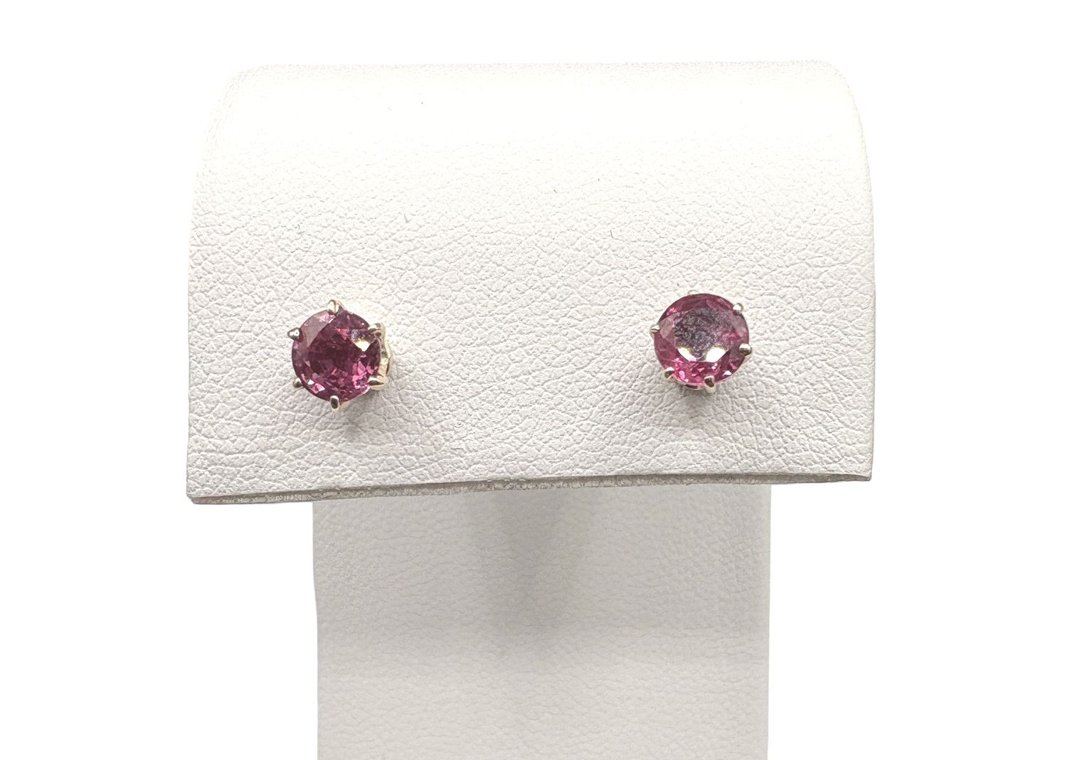14K RUBY STUD EARRING WITH SCREW BACK