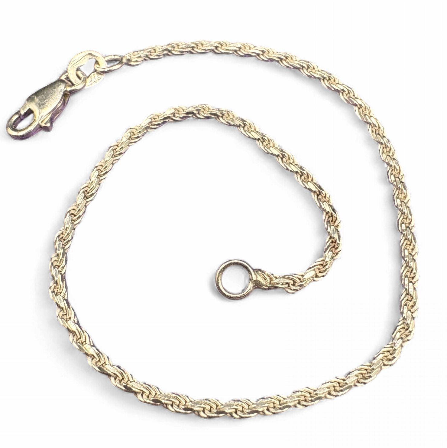 14K ROPE BRACELET 8"