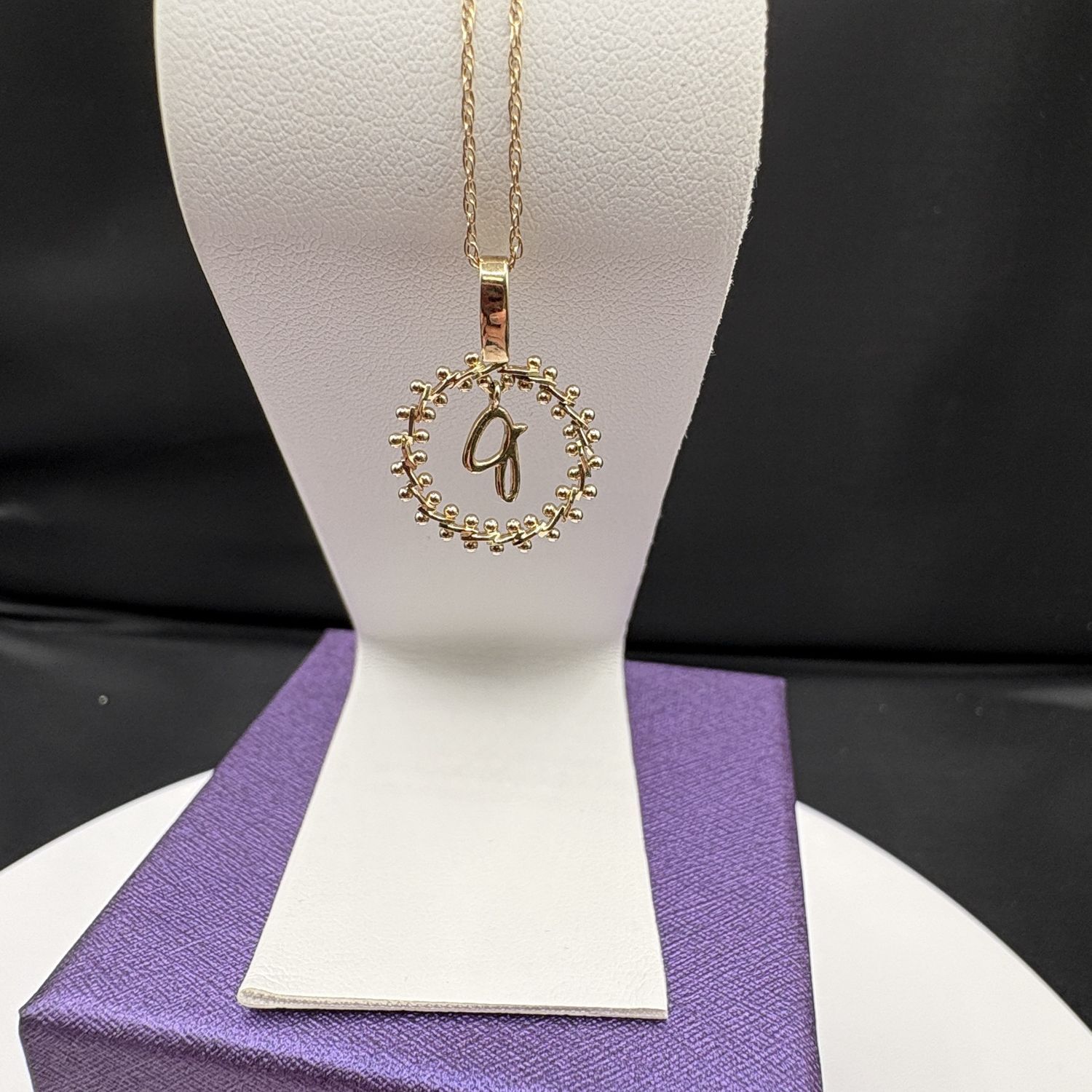 14K "J" INITIAL CHARM PENDANT ON CHAIN 20"