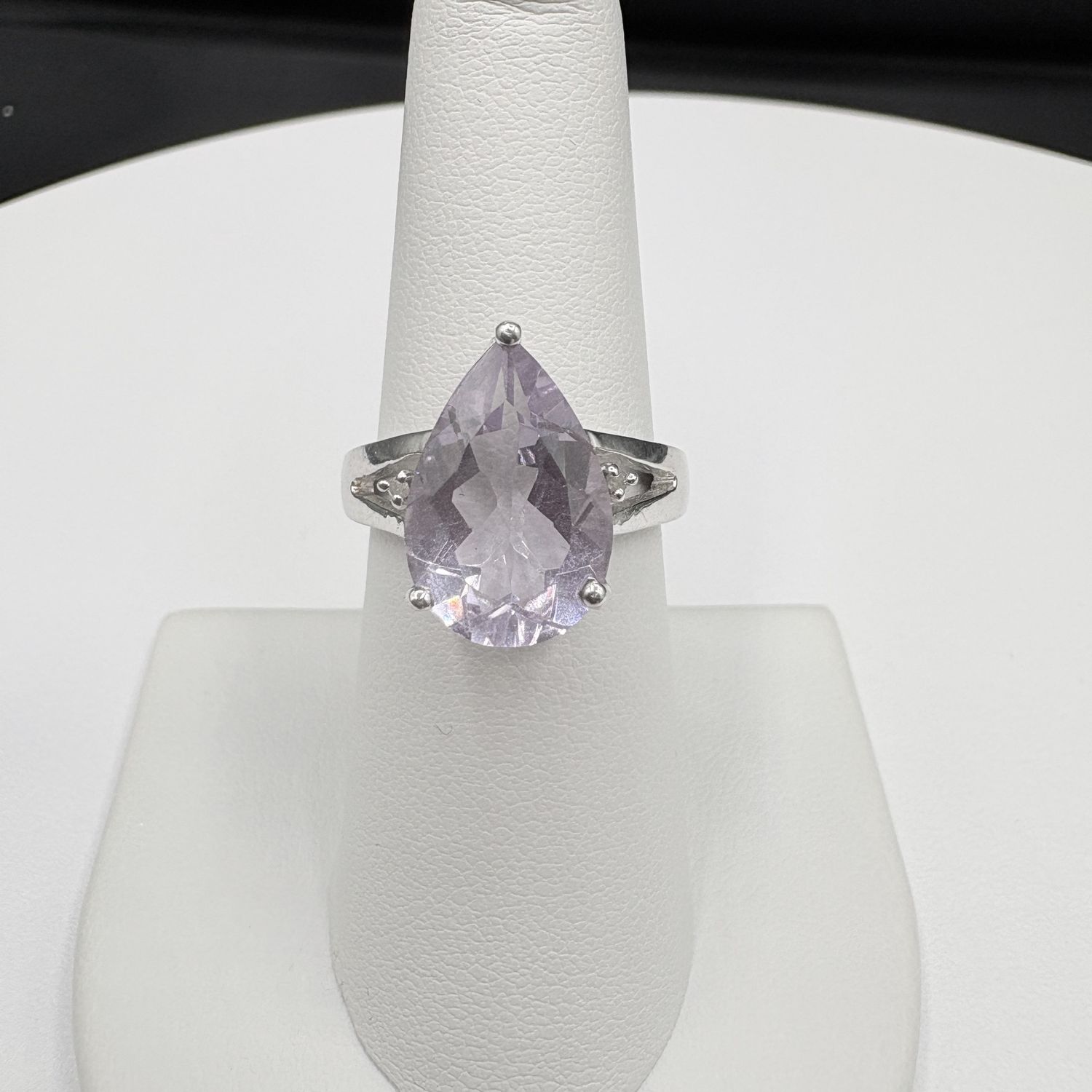 STERLING AMETHYST-LAVENDER RING SIZE 7.25