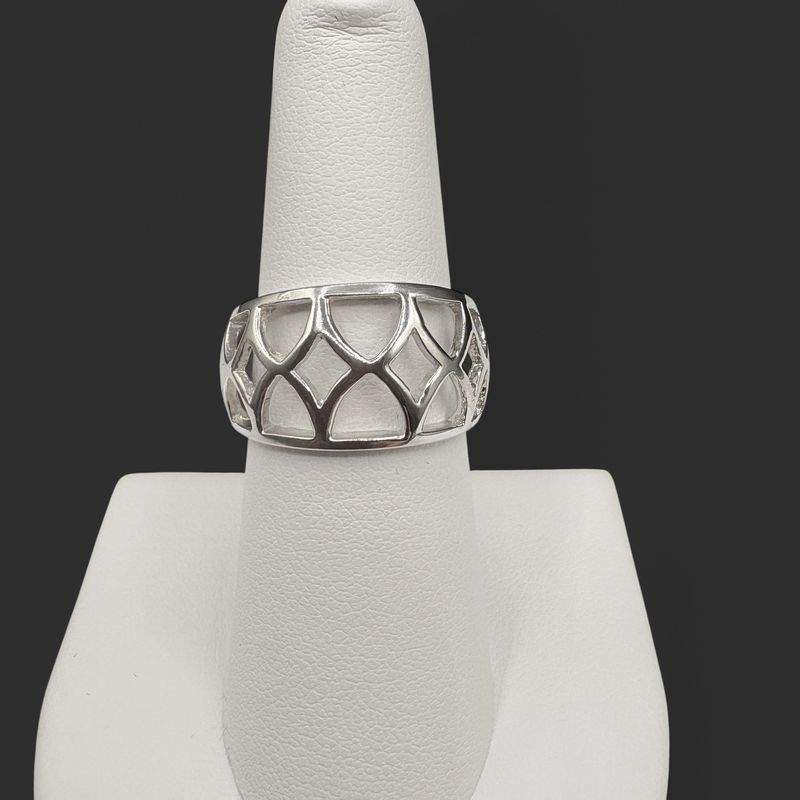 STERLING UNIQUE OPEN DESIGN RING SIZE 7