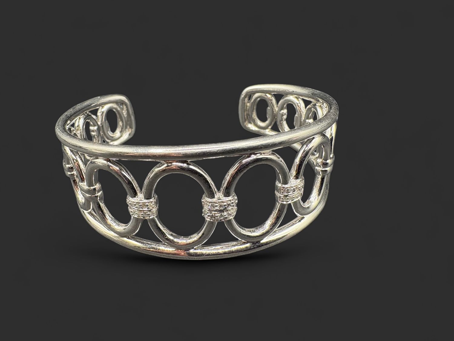 STERLING BANGLE WITH CZ