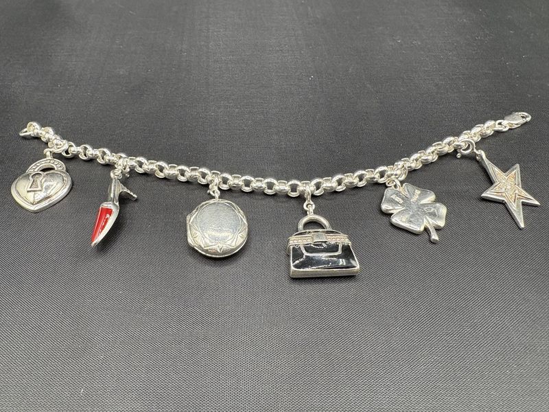 STERLING DIVA CHARM BRACELET 7"