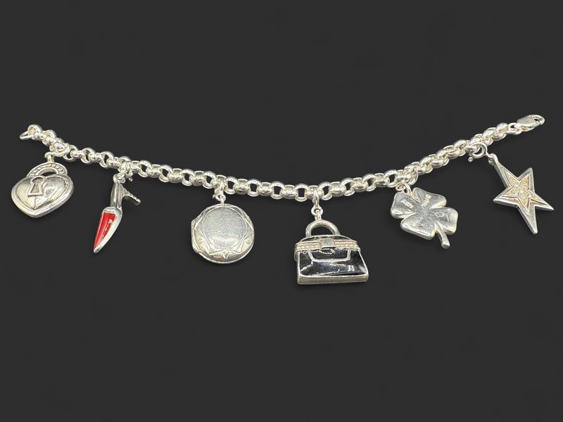 STERLING DIVA CHARM BRACELET 7"