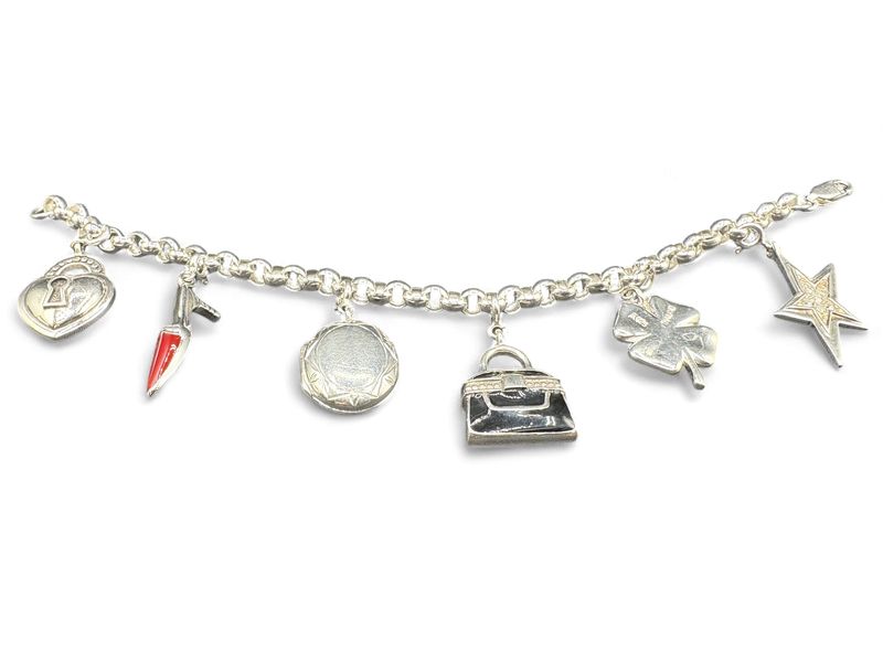 STERLING DIVA CHARM BRACELET 7"