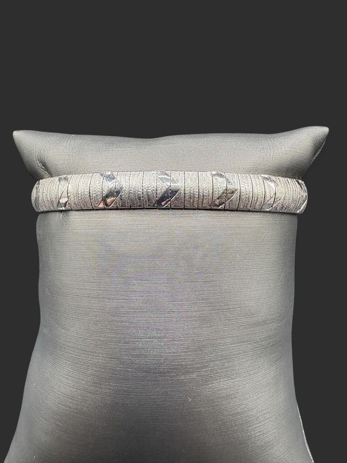 STERLING FLEX ETCHED BANGLE