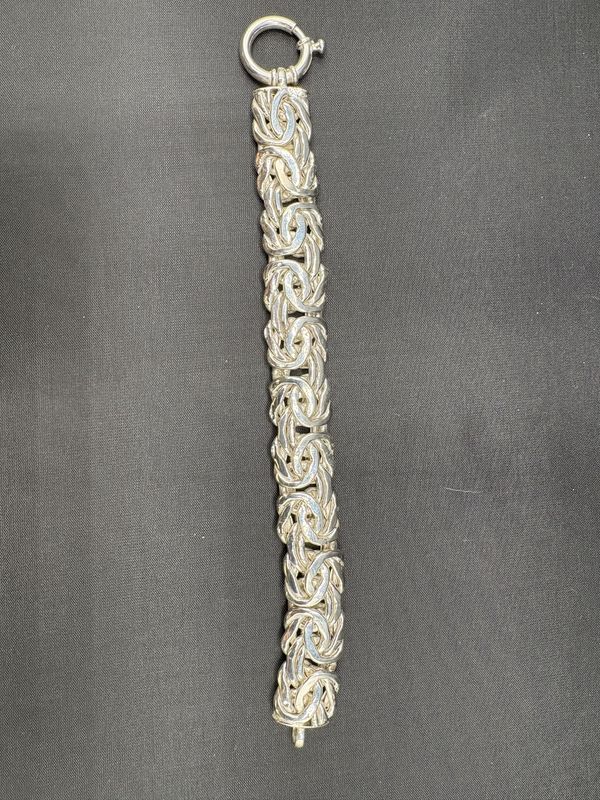 STERLING BYZANTINE BRACELET WITH TOGGLE CLASP 7.25"