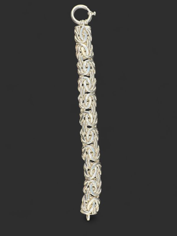 STERLING BYZANTINE BRACELET WITH TOGGLE CLASP 7.25"