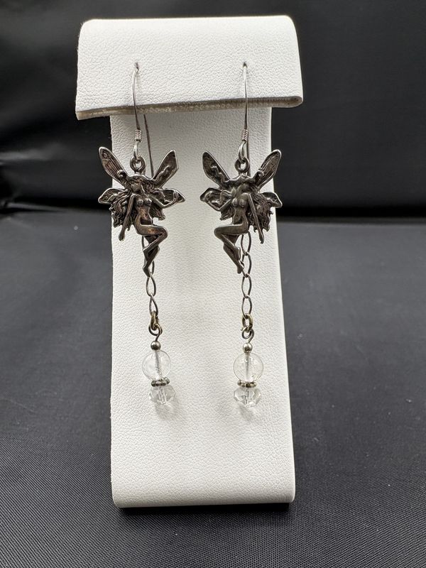 STERLING FAIRY DANGLE EARRINGS