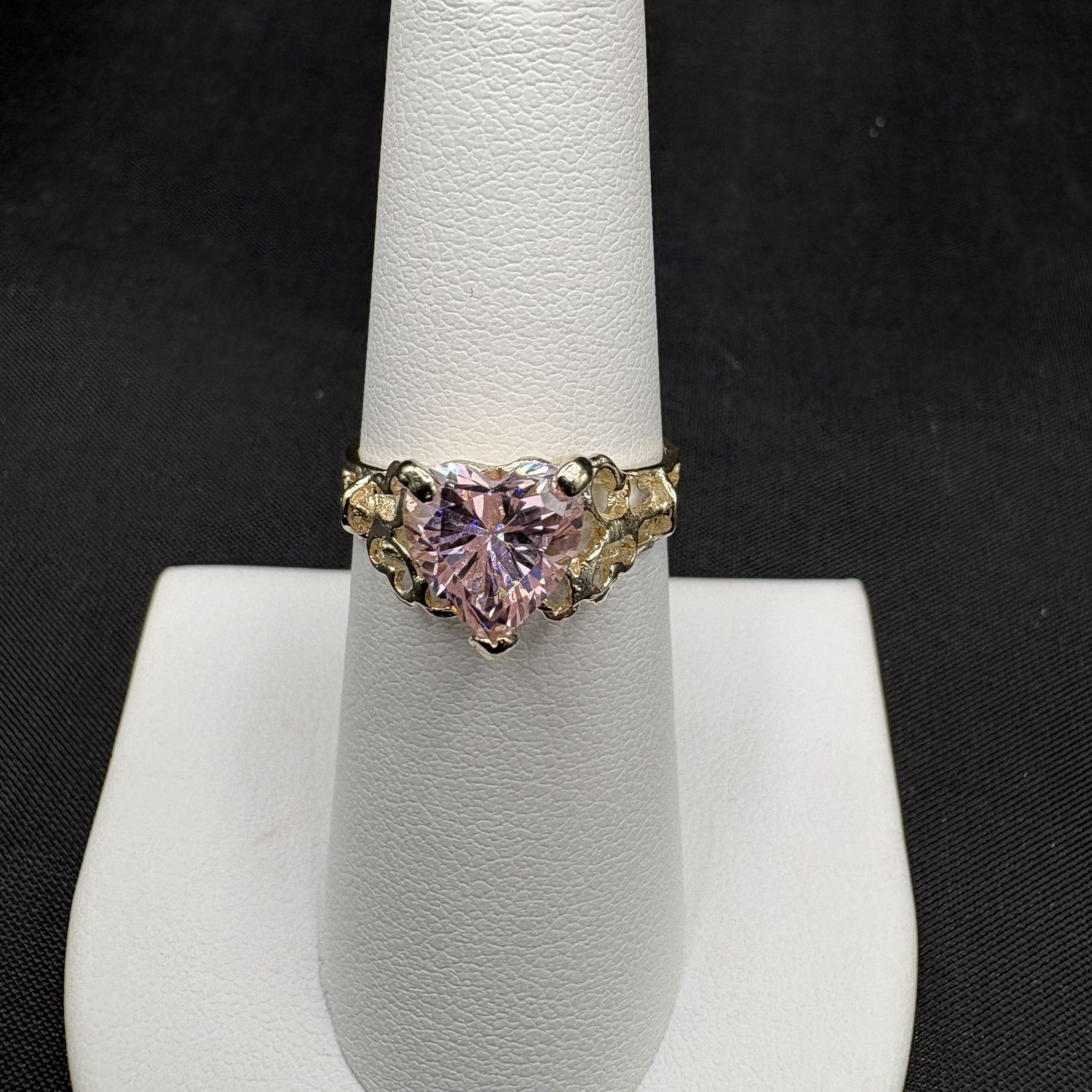 10K PINK ICE WITH FILAGREE RING/YELLOW GOLD SIZE 6