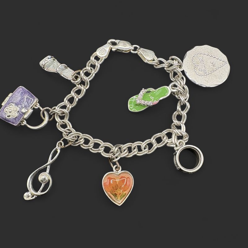 STERLING SWEET 16 CHARM BRACELET 7"