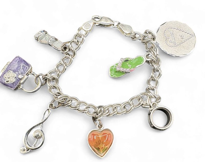 STERLING SWEET 16 CHARM BRACELET 7"