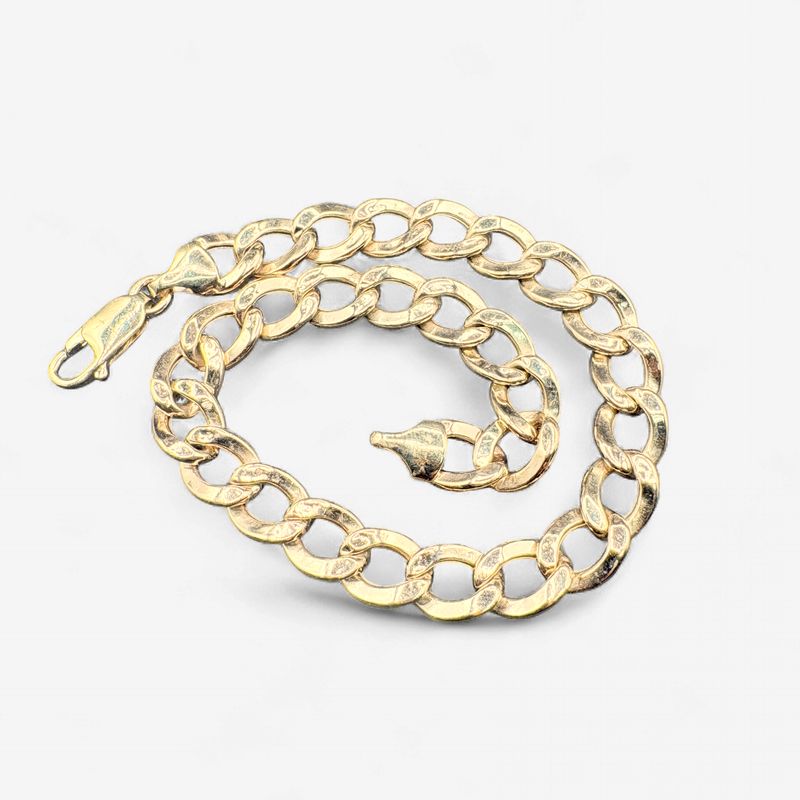 10K CUBAN LINK BRACELET/YELLOW GOLD  9"