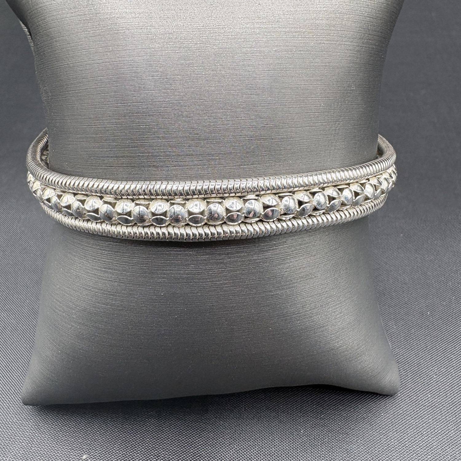 STERLING POPCORN  ROPE BRACELET 8"