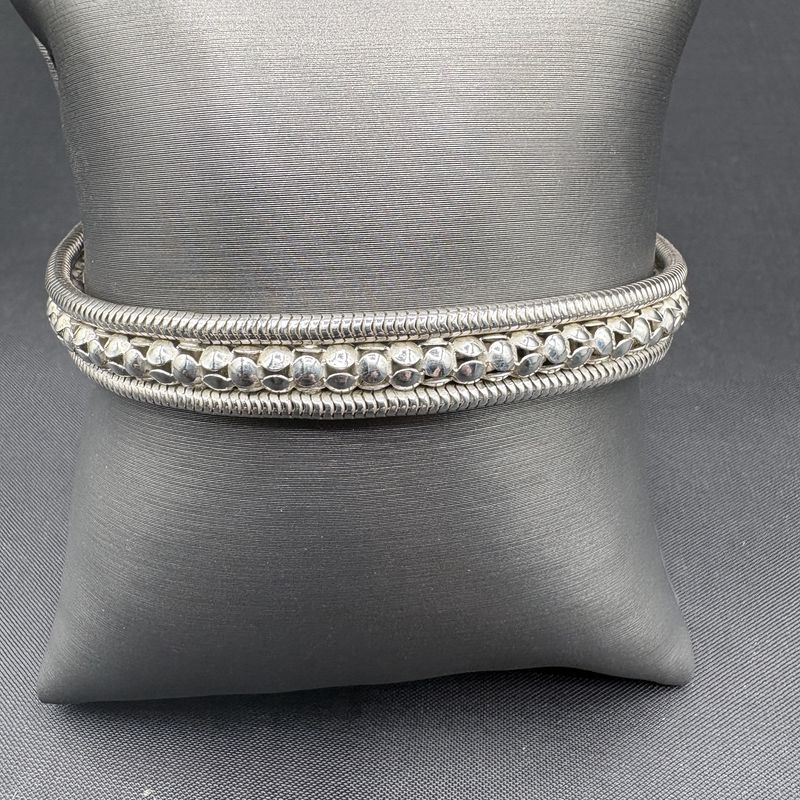 STERLING POPCORN  ROPE BRACELET 8"