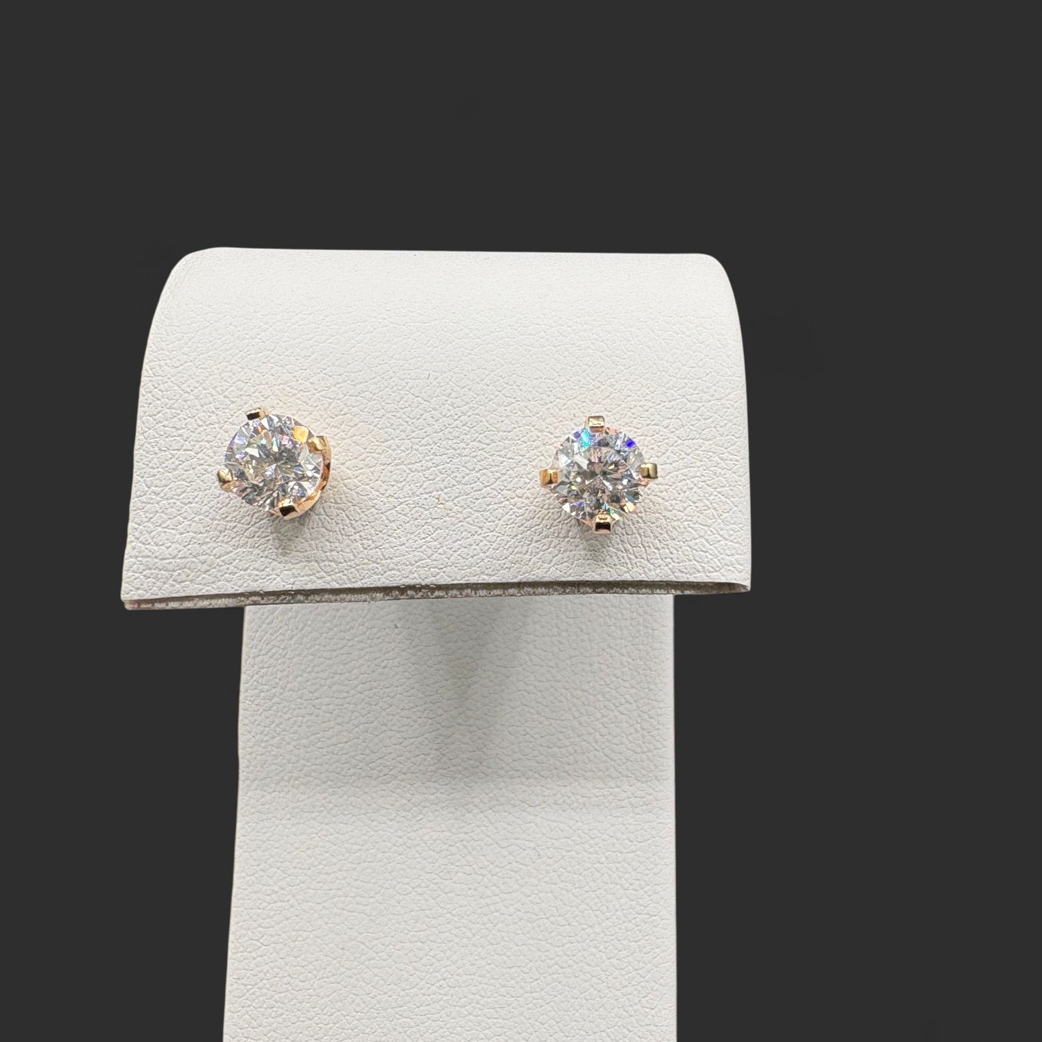 14K ROUND DIAMOND STUD EARRINGS