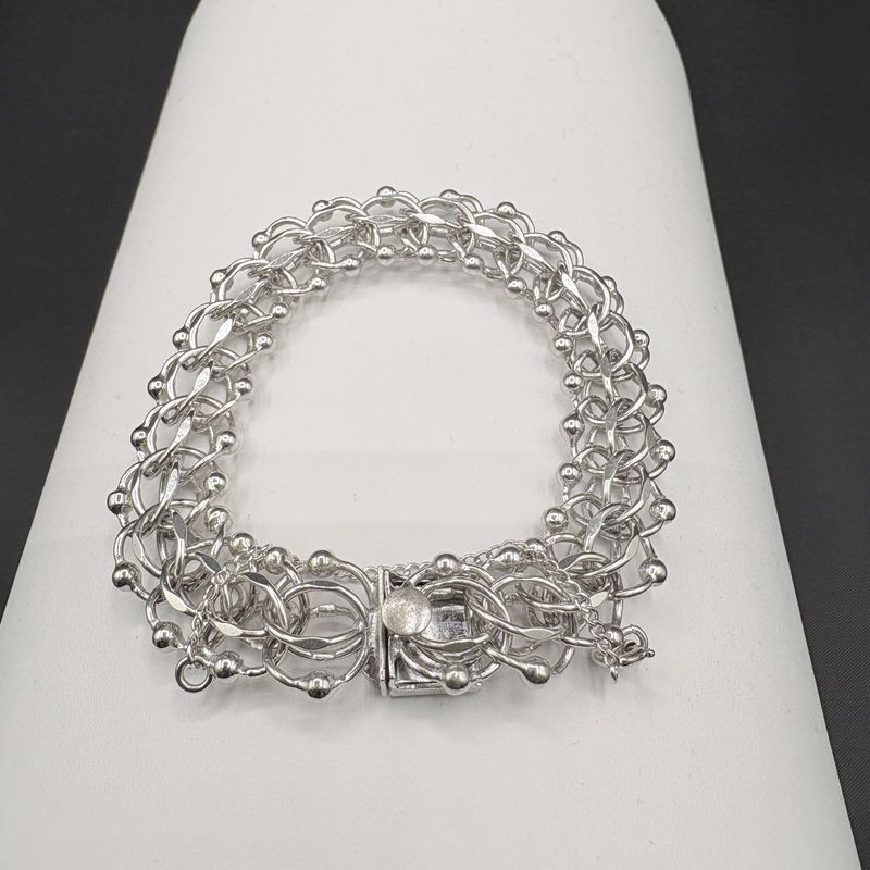 STERLING DOUBLE LINK BRACELET 7"