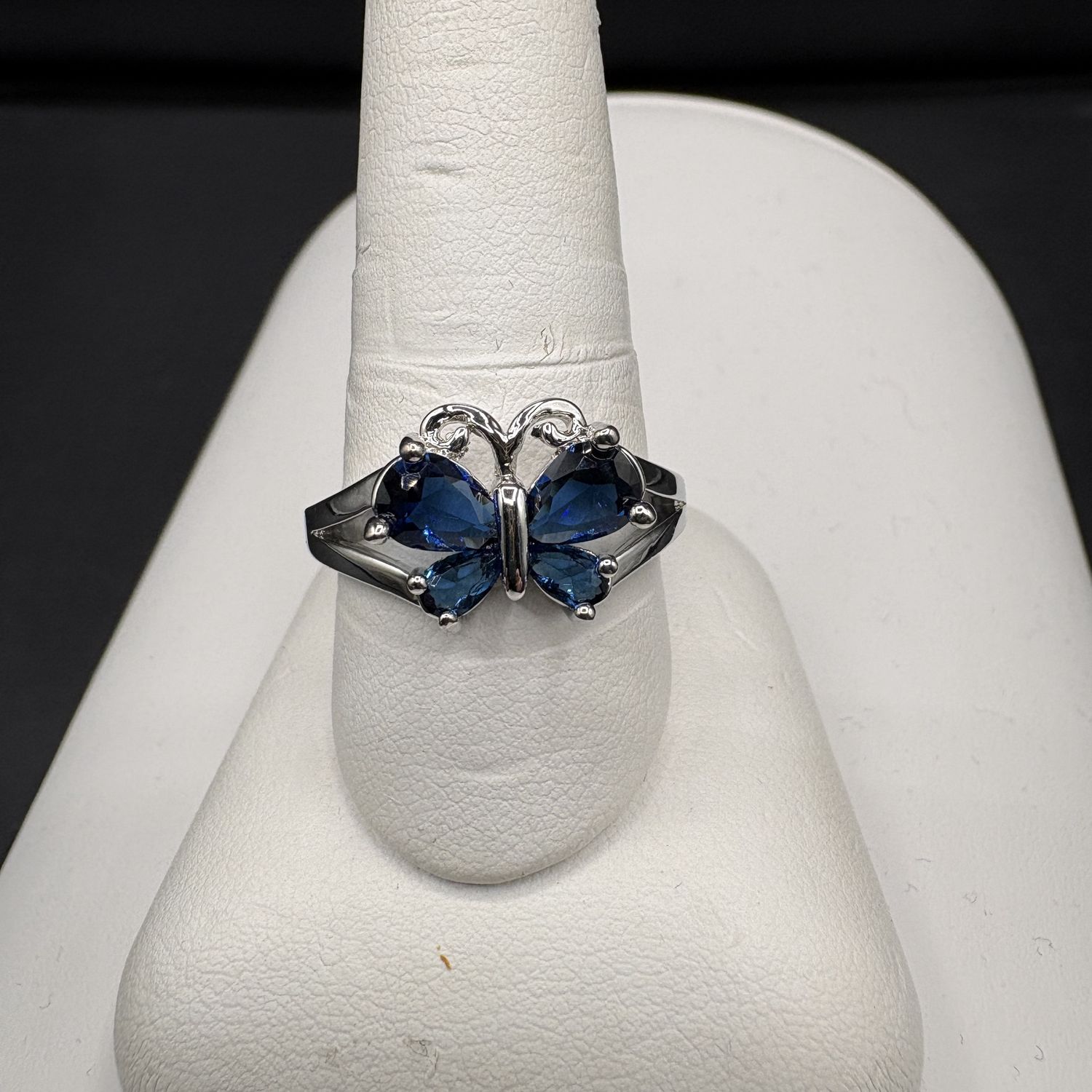 STERLING BLUE CZ BUTTERFLY RING SIZE 10