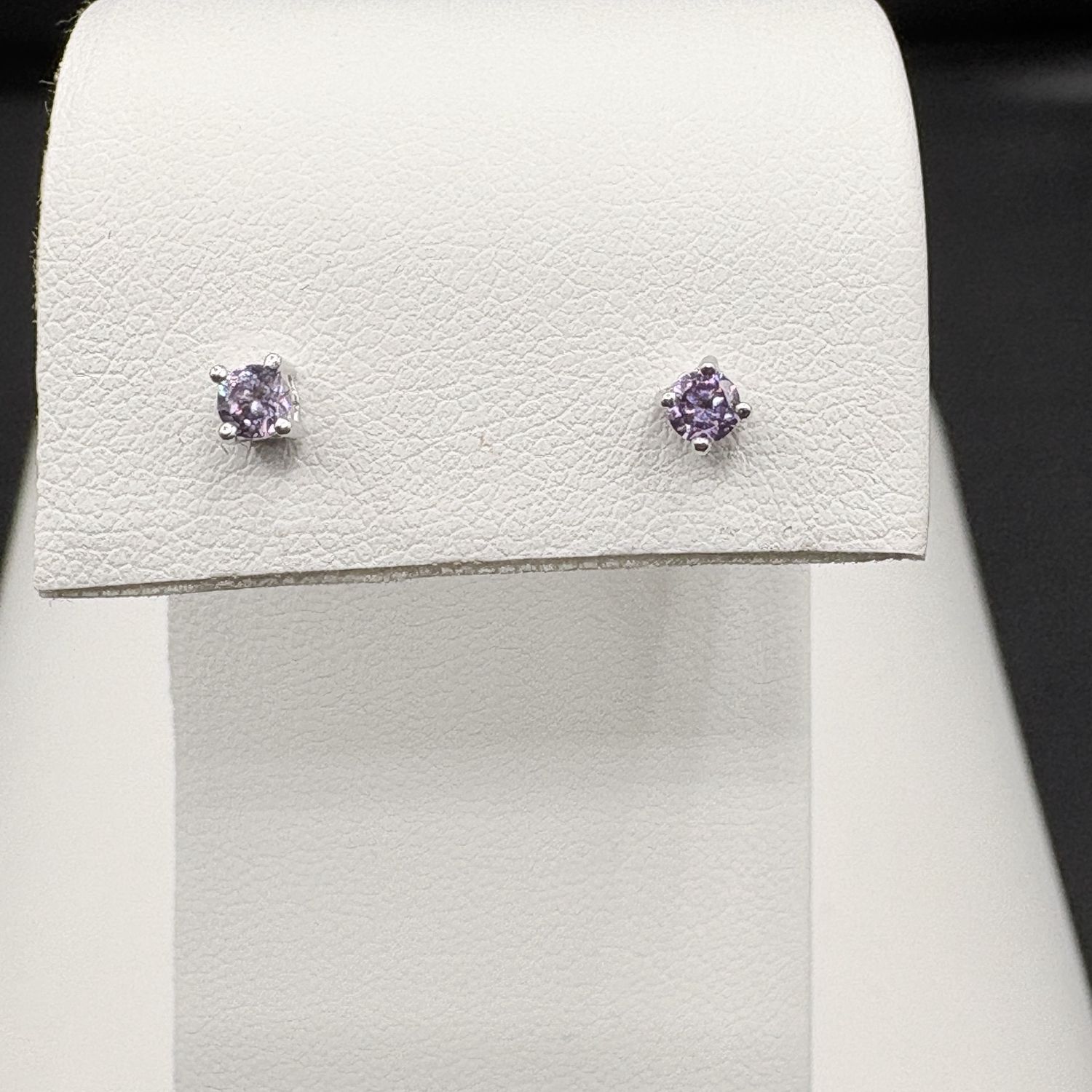 STERLING PURPLE STONESTUD EARRING