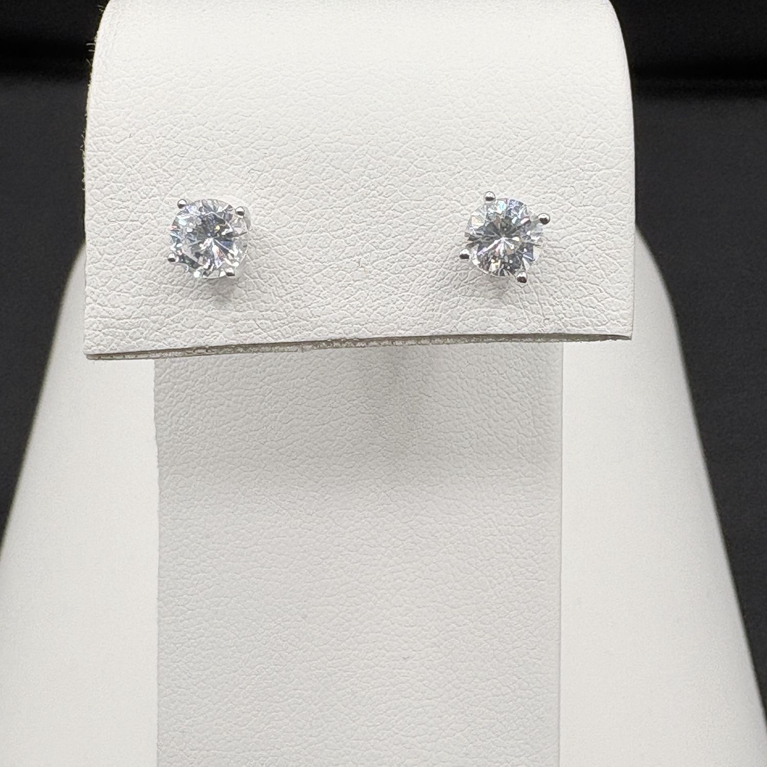 STERLING CZ 1CTW STUD EARRING