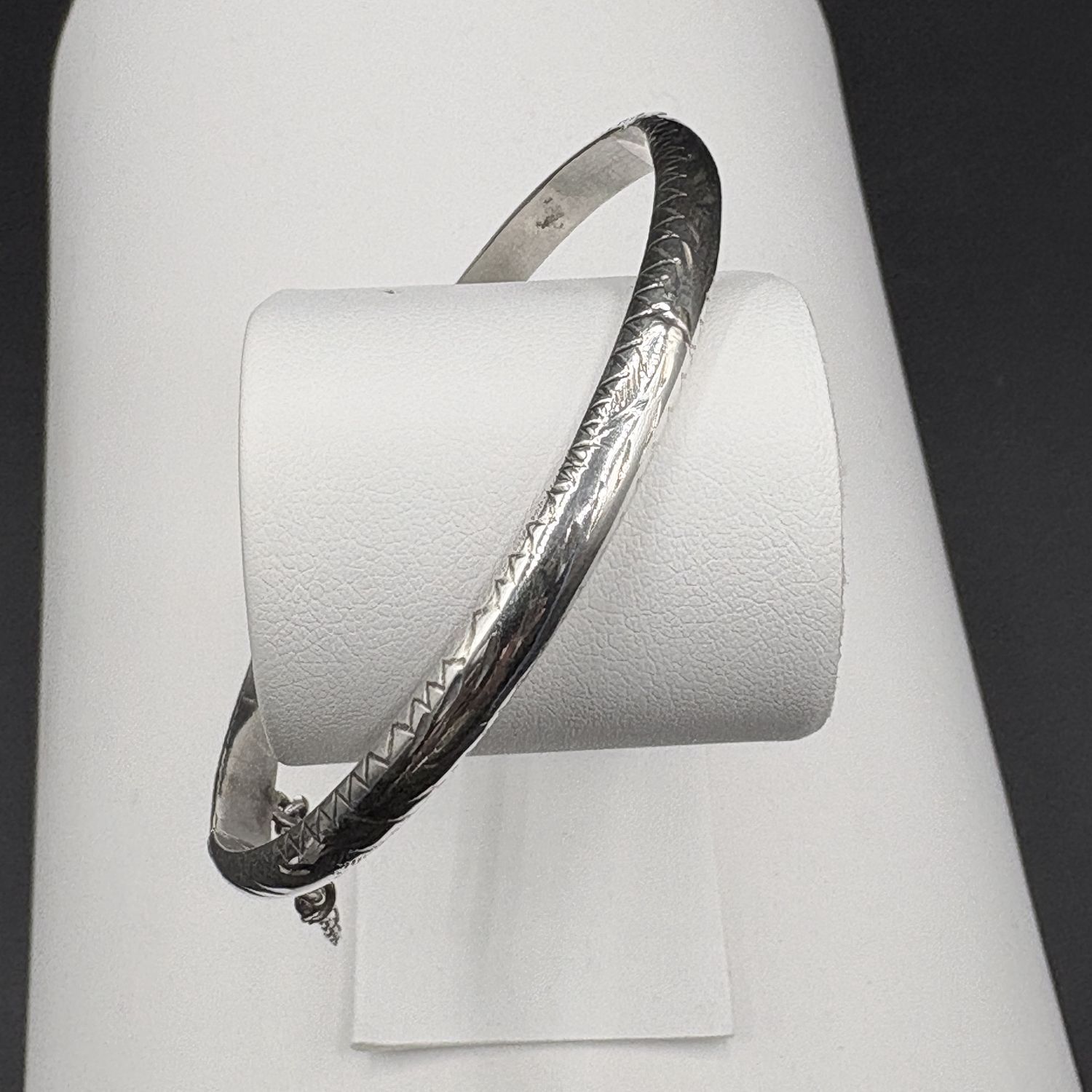 STERLING ETCHED BANGLE