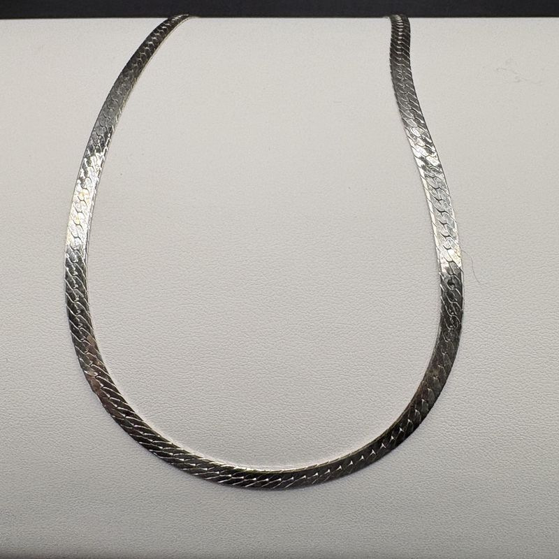 STERLING HERRINGBONE CHAIN 18"