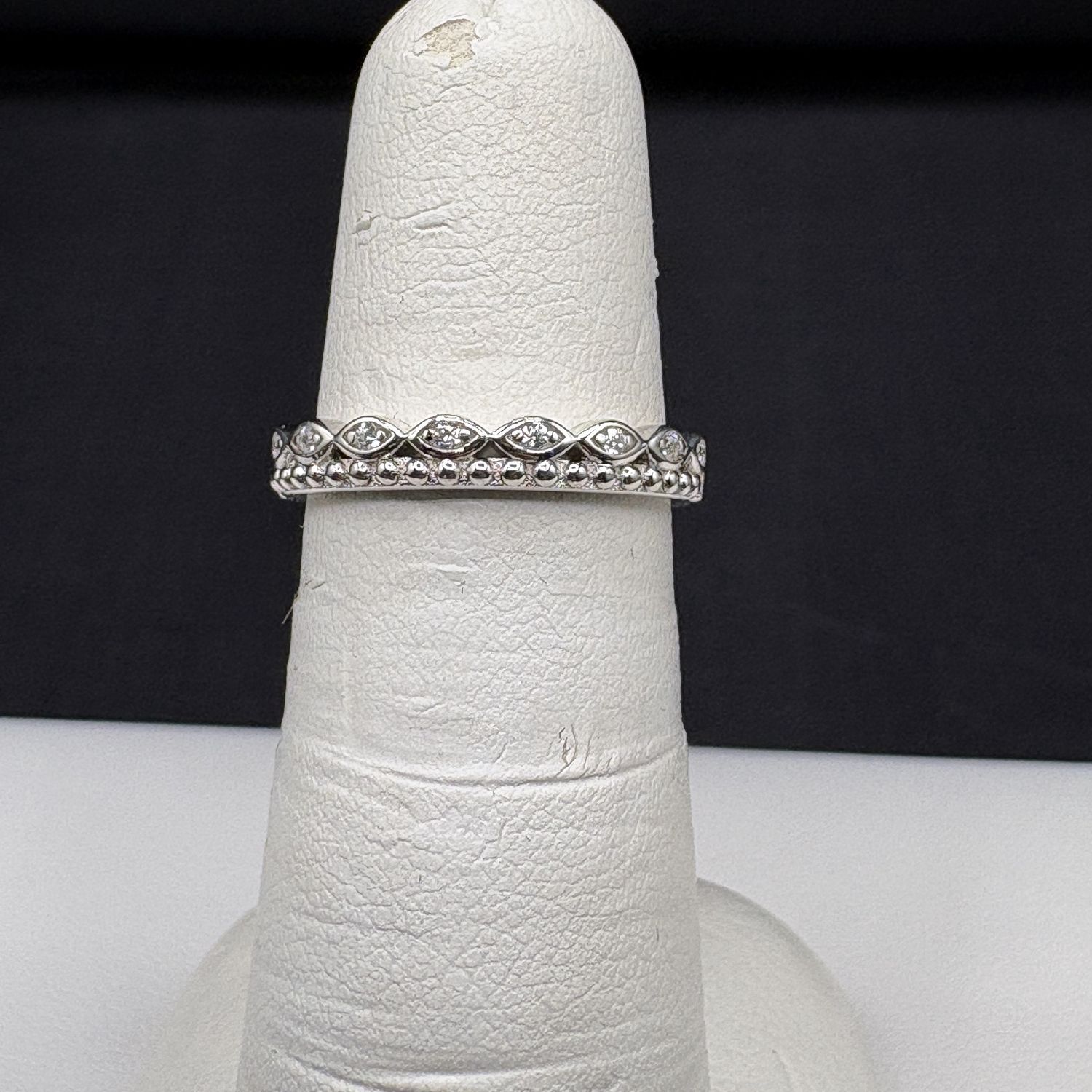 STERLING CZ DOUBLE FAUX BAND RING SIZE 5