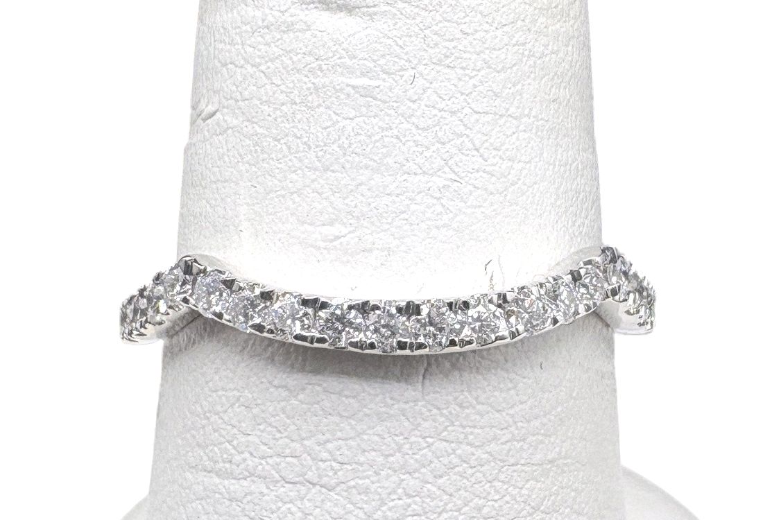 14K DIAMOND CONTOUR WEDDING BAND SIZE 7.5
