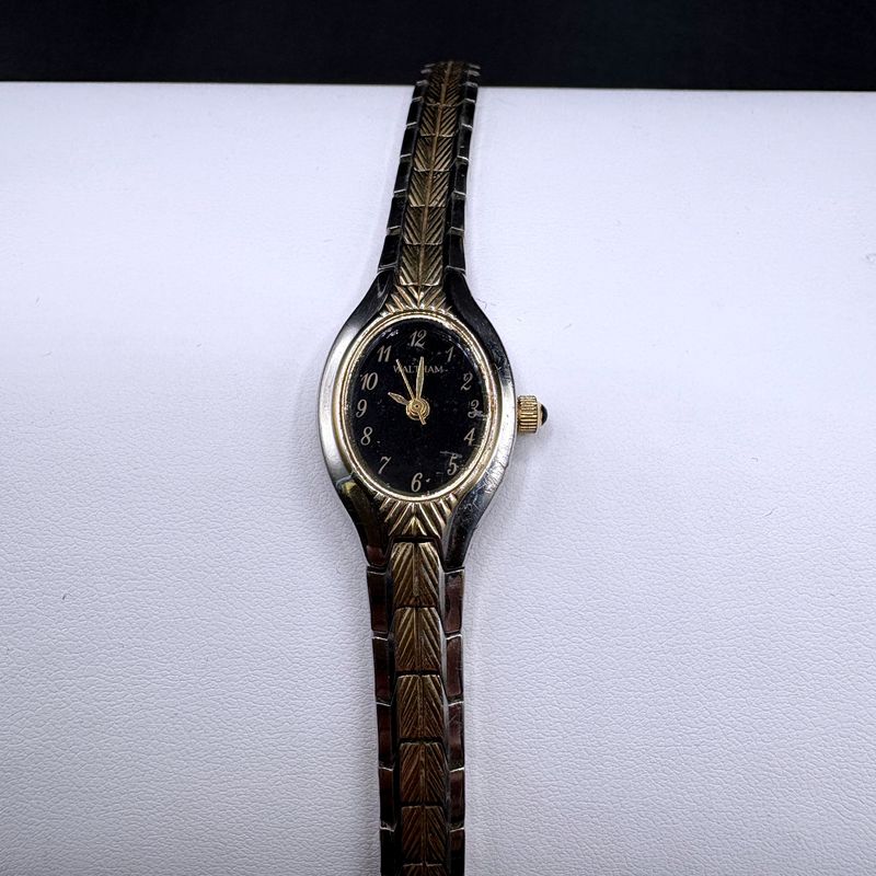 WALTHAM TWO TONE BLACK FACE WATCH
