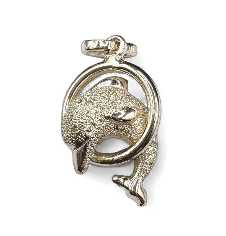 14K DOLPHIN PENDANT IN YELLOW GOLD