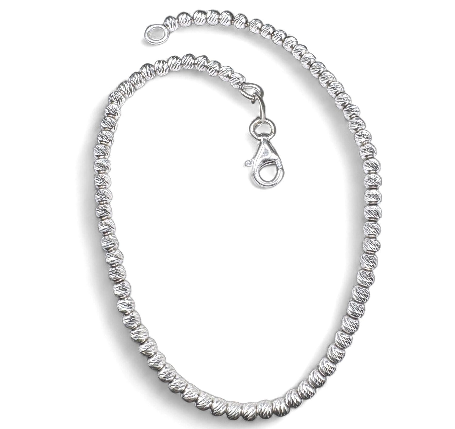 14K  DIAMOND CUT BEADED BRACELET 8"