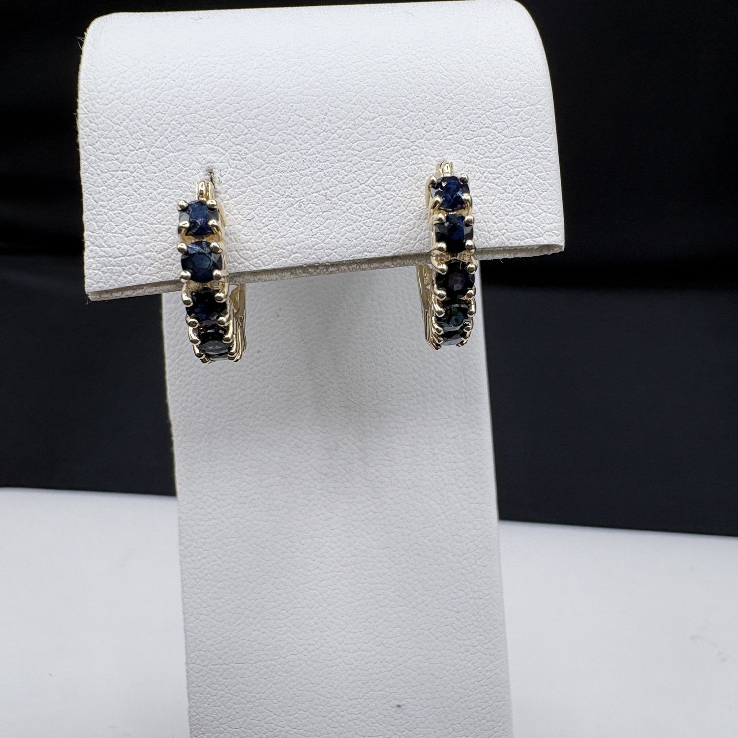 14K SAPPHIRE HOOP EARRINGS