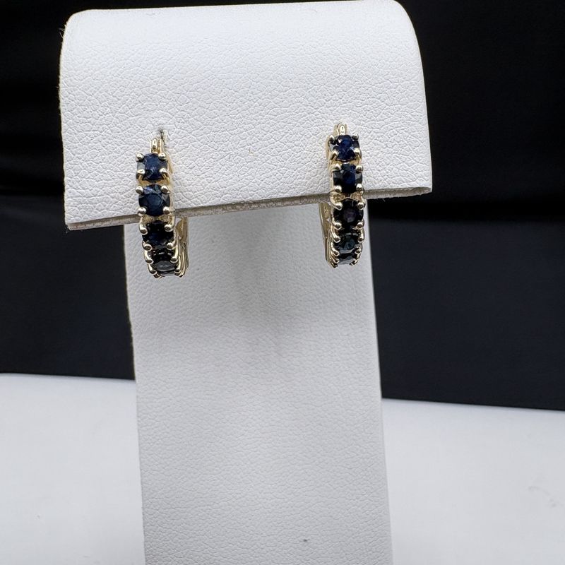 14K SAPPHIRE HOOP EARRINGS