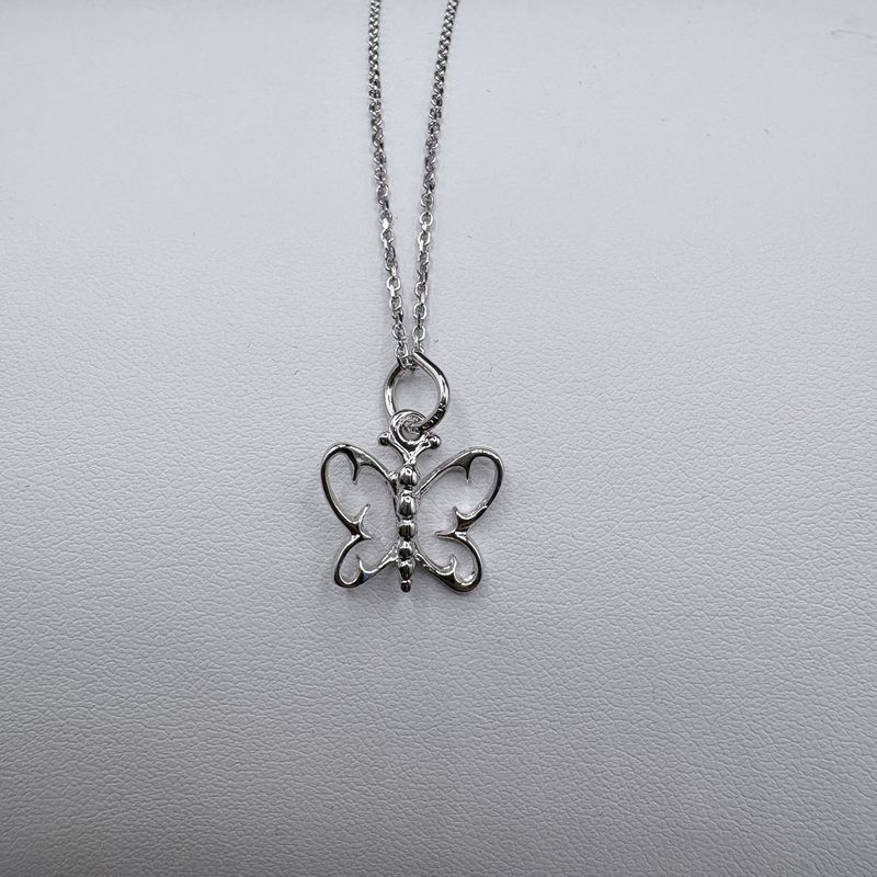 STERLING BUTTERFLY PENDANT WITH CHAIN 20"