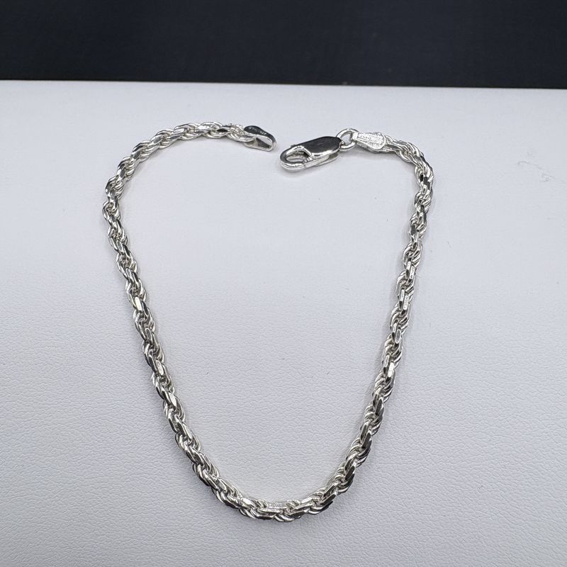 STERLING ROPE BRACELET  7"