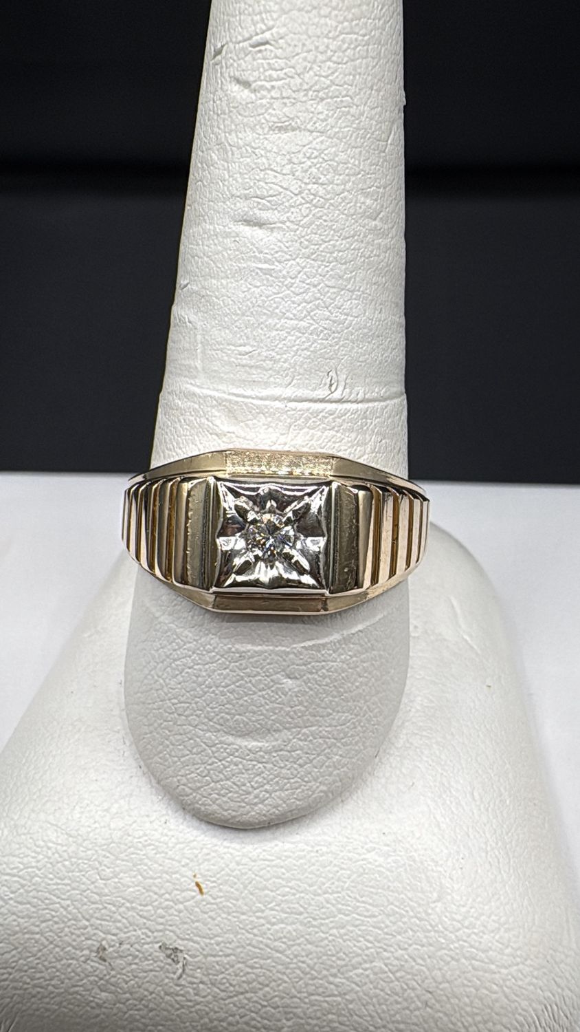 14K MEN'S DIAMOND RING SIZE 10