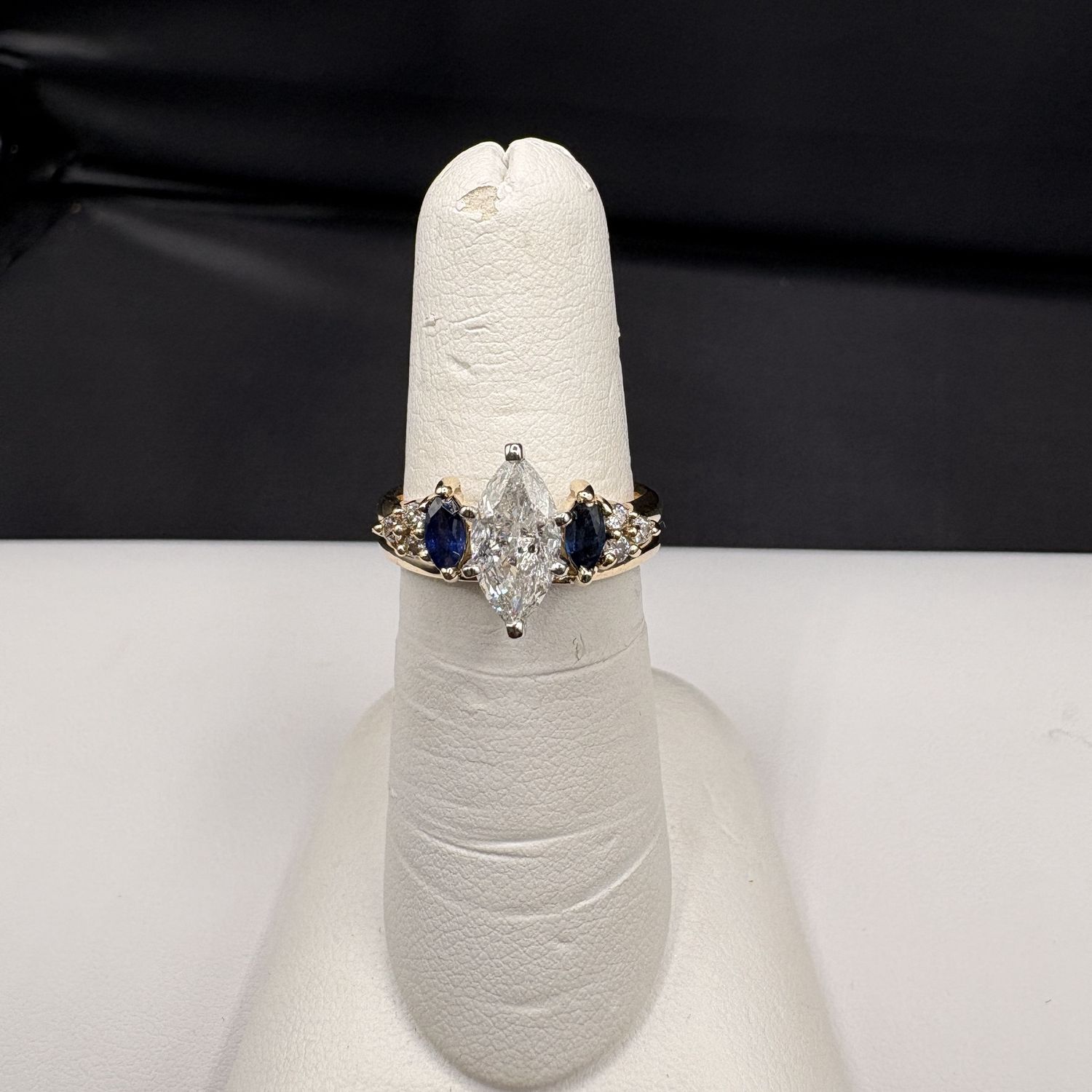 14K SAPPHIRE &amp; DIAMOND ENGAGEMENT WRAP SIZE 6