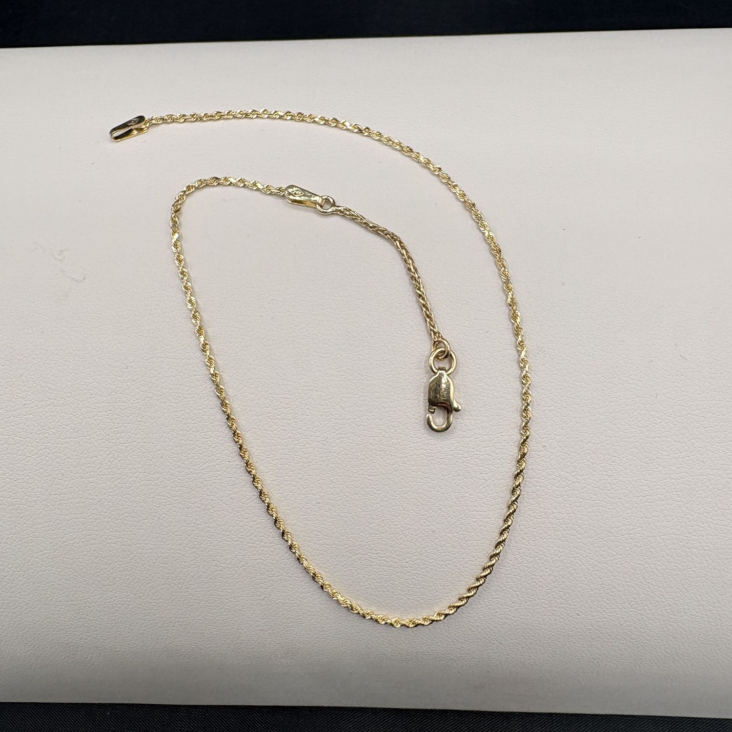 10K ROPE ANKLET 8.5" WITH 1.5" EXTENSION YELLOW GOLD