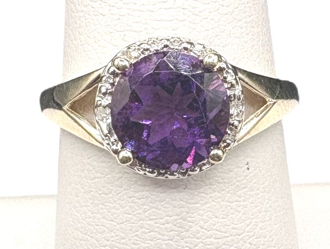 10K AMETHYST RING IN YELLOW GOLD SIZE 7.5
